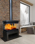 Flamm Peninsula 780 with Log Base Freestanding Fireplace (12-14kW)